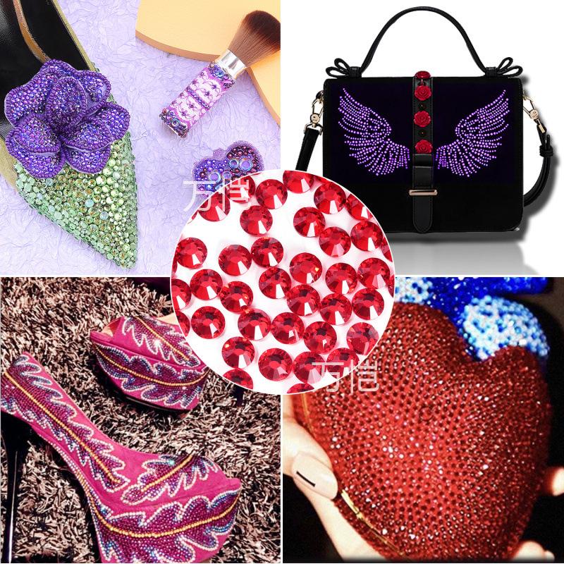 Китай Красный Стекло Горячий Алмаз, Термоплавкий Клей Стразы Diy Одежда Кристалл Ювелирные Изделия Декоративные Красота Креативные Аксессуары