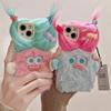 Милый Мультяшный Плюшевый Чехол для Телефона для IPhone17 Air 16 15 14 13 12 Mini 11 Pro Max XR XS 7/8 Plus SE забавный зажим DIY Ударопрочные Чехлы для Телефона