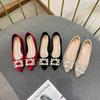 2024 Spring Summer Women Ballet Flats Elegant Ladies Pointed Toe Fashion Flat Shoes Soft Comfortable Big Size 42 Black Red