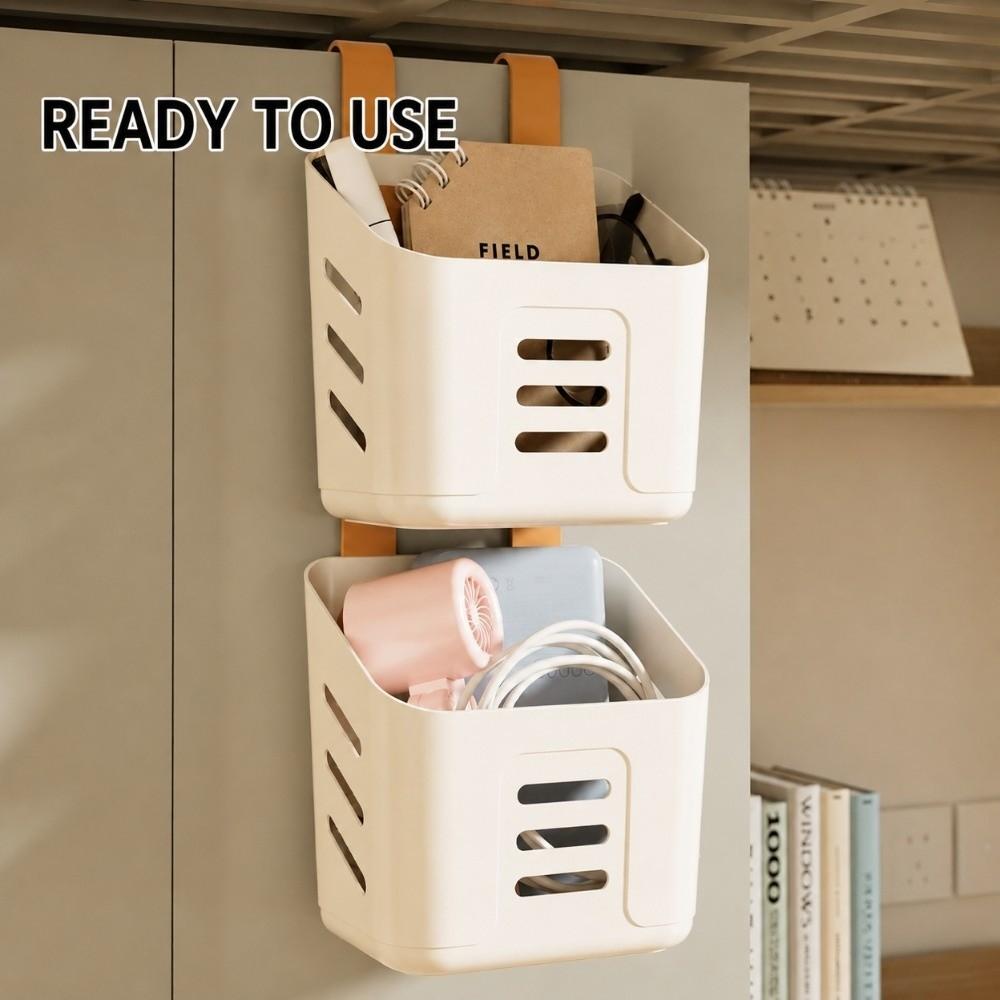 Plastic Hanging Storage Basket Wall Mounted Bedside Organizer New Hanging Basket Bedroom