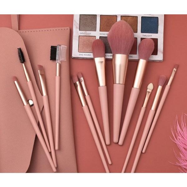 Daily Friends Yumine Makeup Brush 12 Types + Pouch Set, Sakura, 1 Set, the Most Popular Beauty Accessory In Korea