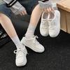 Platform White Shoes Women's Autumn New Leather Versatile Sports and Leisure Shoes Comfortable Soft Sole Lightweight Board Shoes