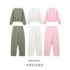 Kaslead New Arrival Women's Fashion Style Basic Flannel Sweatshirt Casual Pants 8417800 8417801