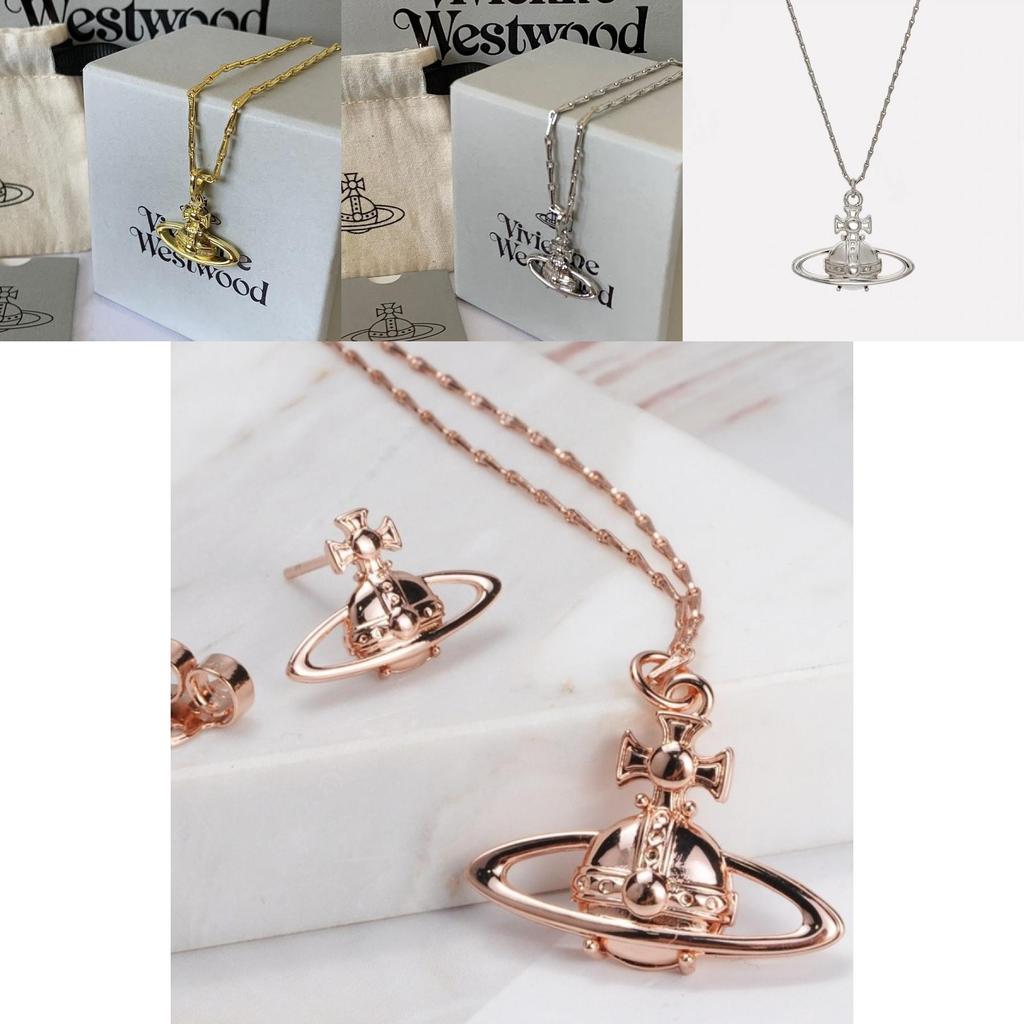 Vivienne Westwood Коллекция Suzie Рельефное Серебряное Ожерелье и Браслет U-образной и Геометрической Формы Медный Материал Гальванизированная Цепочка для Ключицы