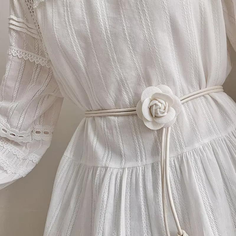 Камелия кожаный веревочный узел женский пояс длинный тонкий утягивающий пояс для женского платья юбка декоративные узкие ремни