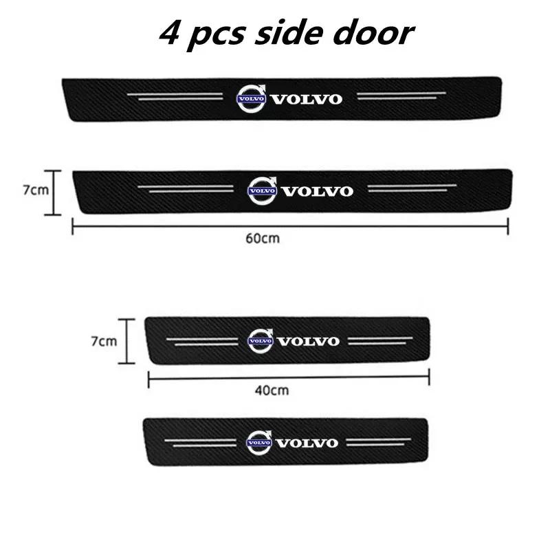 Carbon Fiber Car Sticker Auto Door Threshold Waterproof For Volvo RDESIGN V60 S60 V40 S40 V90 S80 XC40 XC90 XC90 Auto Gadgets