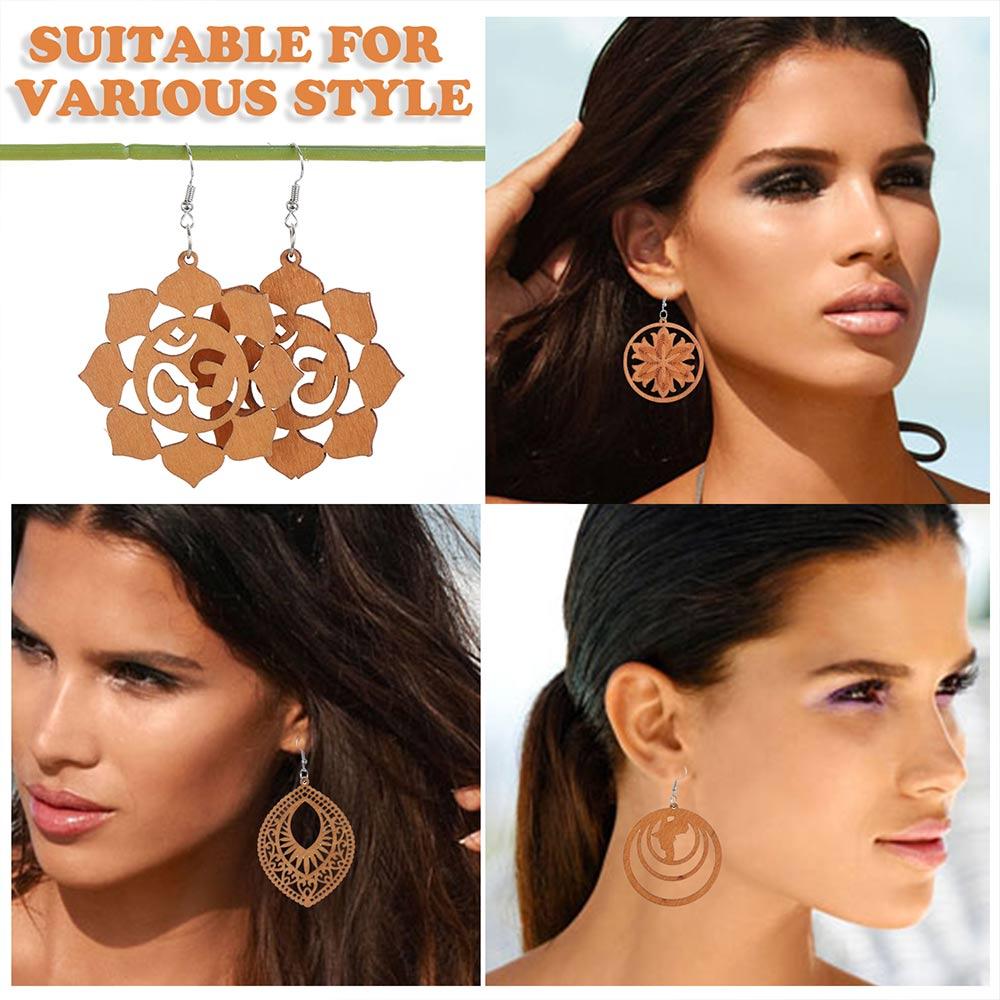 Craft Wood Earrings Bohemian Dangle Earrings Pendant Earring Making African