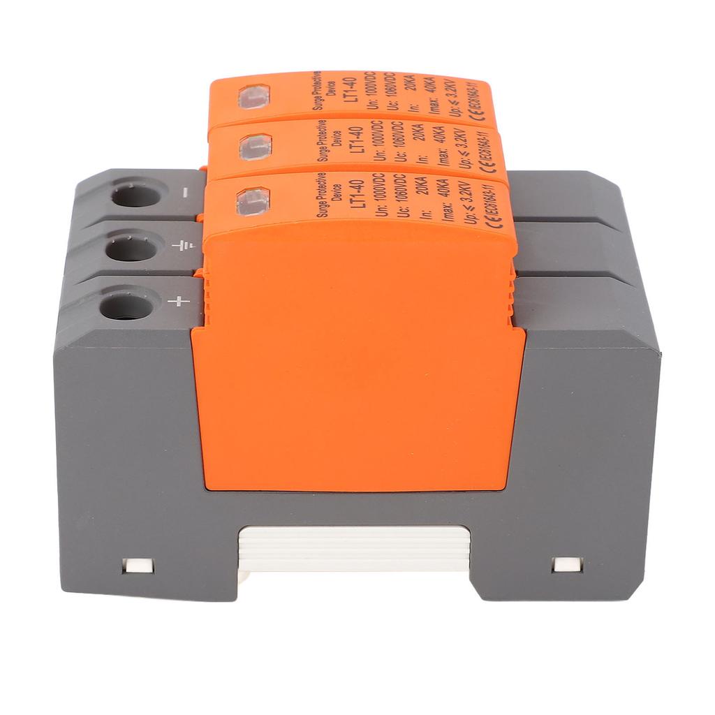 DC Power Surge Protector 3P 35mm Rail Mount Arrester Protective Device for Photovoltaic System