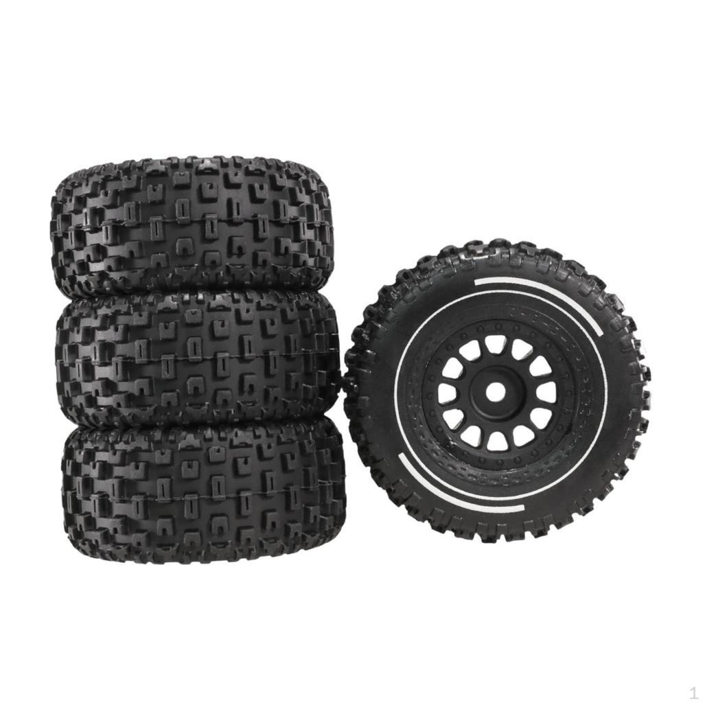 RC Car Tyre Tires Set 4 Pieces Accessories Easy To Replace Spare Parts Truck Wheel