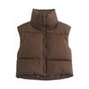 Women's Winter Crop Vest Lightweight Sleeveless Warm Outerwear Vest Padded Gilet