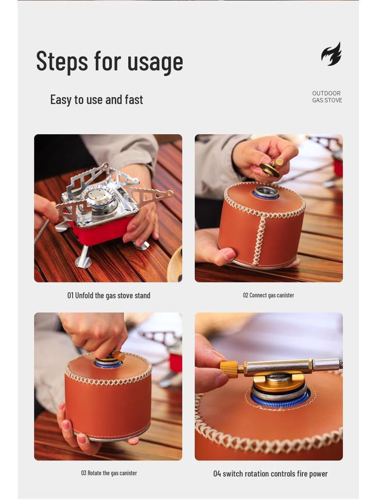 Mini Portable Foldable Outdoor Camping Stove with Square Burner