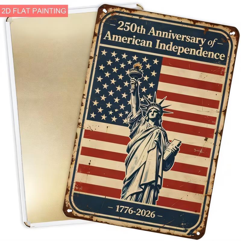 Tin Sign Metal Vintage th Anniversary of American Independence USA Statue of Liberty Retro Metal Wall Plaque Home B