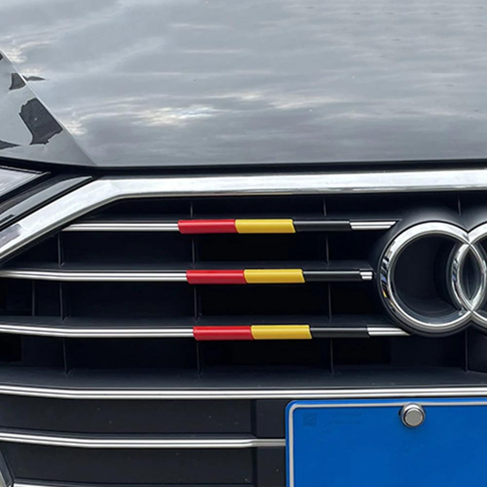 Для Audi A6 C8 4K 2019-2022 Автомобильные Декоративные Накладки на Переднюю Решетку Радиатора Гоночные Решетки Декоративные Трехцветные Аксессуары для Внешнего Тюнинга Автомобиля DIY