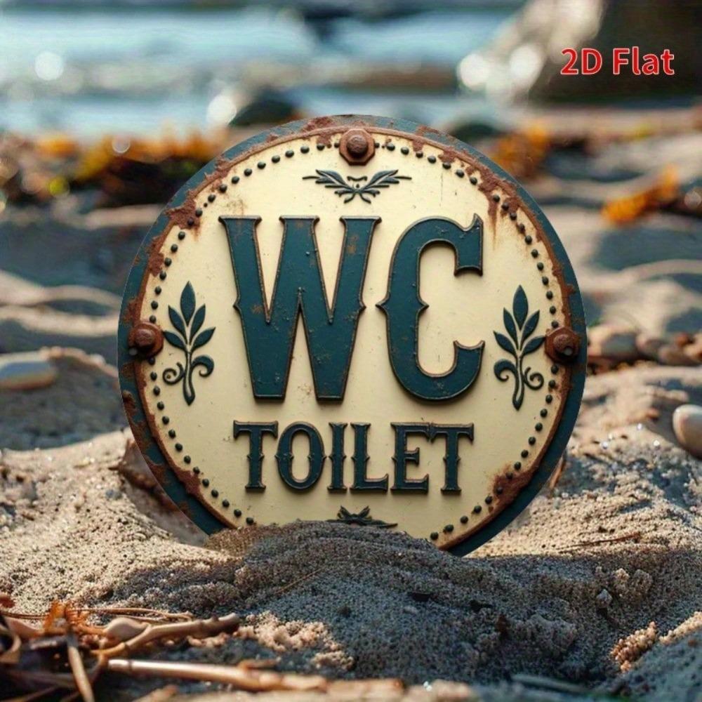 Металлическая табличка Туалет WC Винтажная Рустикальная Круглая Ванная Комната Домашний Декор Фермерский Дом