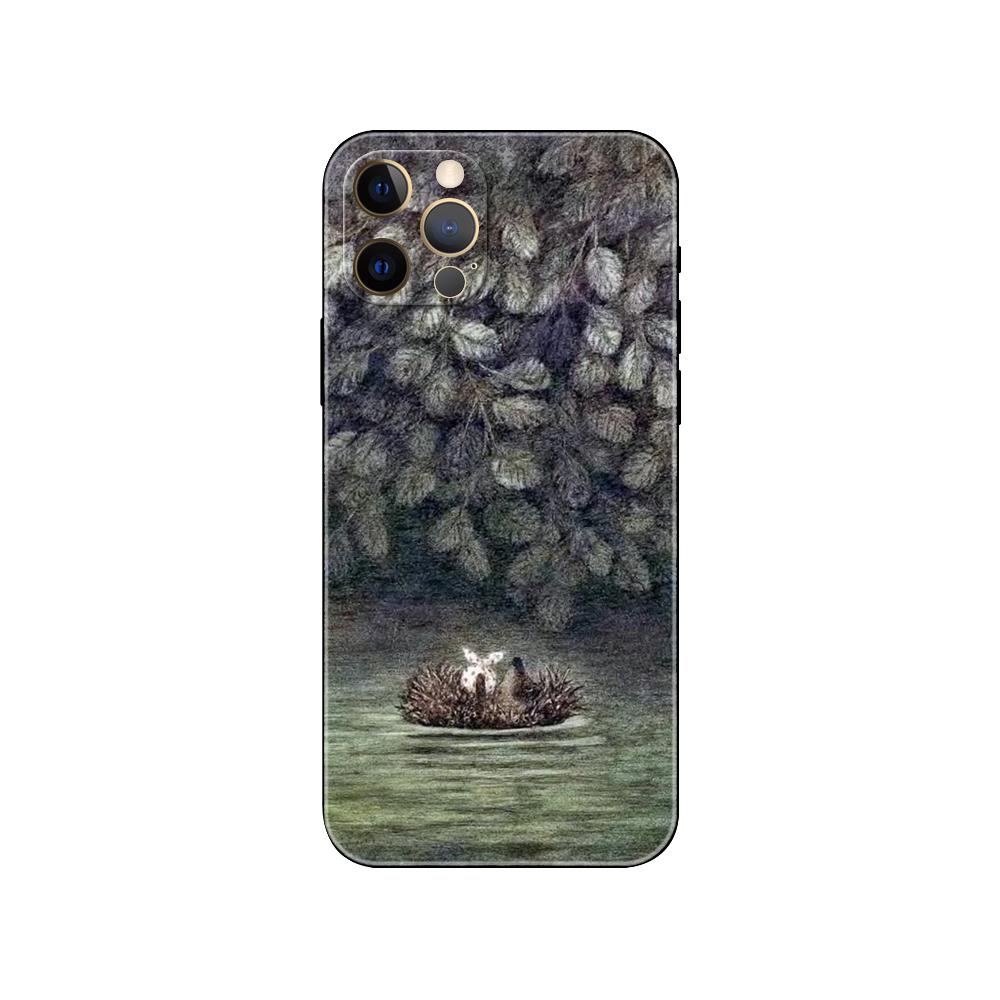 Hedgehog In the Fog Phone Case for Iphone 5 5s 2020se 6 6s 7 8 Plus X 10 XR XS 11 12 13 Mini Pro MAX Black Tpu Back Cover