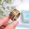 Triple Tone Spinner Silver Brass Ring Handmade Ring Gemsotne Ring