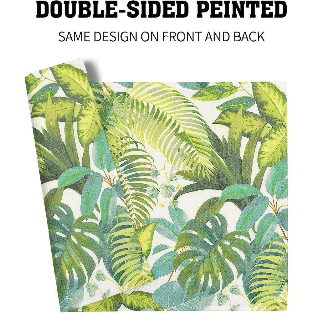 Tropical Palm Leaves Placemats Set of 4 12X18 Inch Summer Hawaiian Green Table Mat Heat-Resistant Washable Wipeable Place Mat