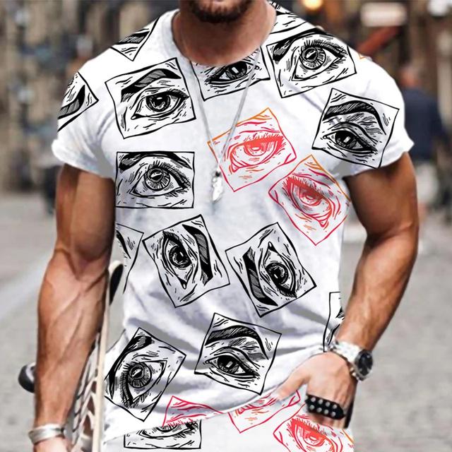 Летняя тенденция ресницы граффити 3D печатная футболка для мужчин повседневная модная футболка уличная мужская дизайнерская одежда негабаритные футболки