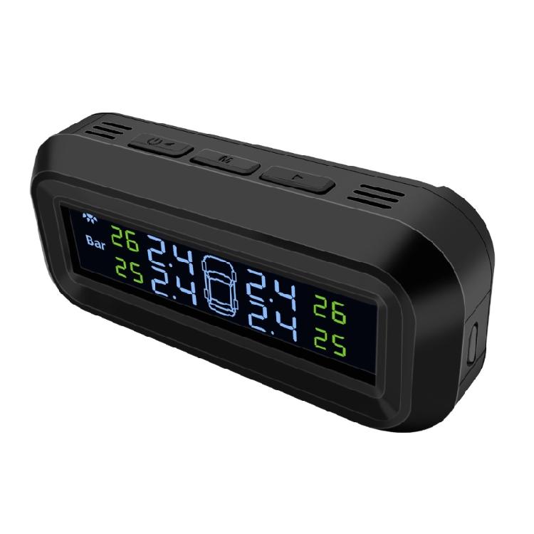 Солнечный USB-питание TPMS Монитор шин автомобиля Датчик давления в шинах Системы охранной сигнализации Цифровой дисплей Давление в шинах