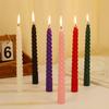 4 Pcs Threaded Color Spiral Taper Long Candles Fireplace Smokeless Tall Thin Pole Party Golden Beeswax