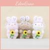 Flower Bunny Holding Plush Doll Keychain Cartoon Plush Toy Bag Decoration