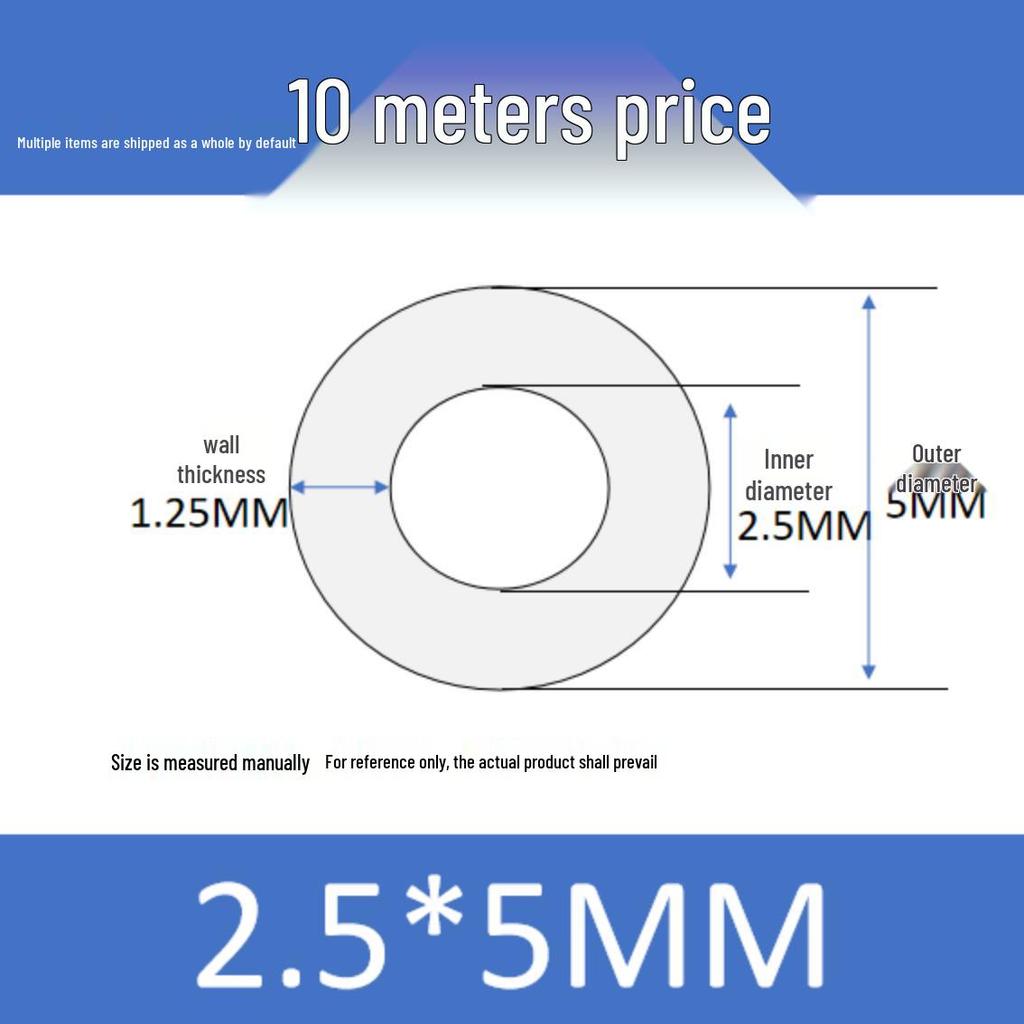 Маленькая высокотемпературная пищевая силиконовая трубка - Внутренний диаметр 0,3-1