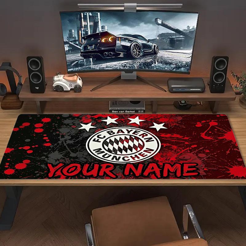 Custom Name Bayern Munich FC Mouse Pad Large Gaming Table Cushion Non-slip Laptop Tablet Big Mousepad XXL Mat Mini PC Playmat With Lock edge_XIA