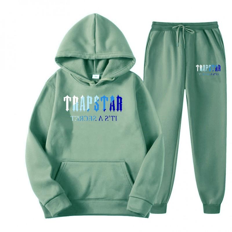 Trapstar London Уличная одежда Худи Спортивные штаны Комплект С принтом Тренировочный костюм Мужчины Женщины Свободный крой