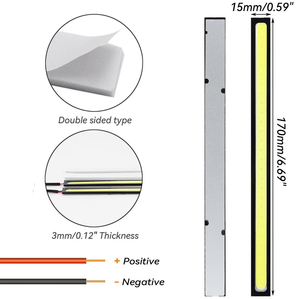 2 шт. светодиодный фонарь для салона грузовика, дневные ходовые огни, светодиодная лента DRL COB, передняя и задняя фара, противотуманные фары для автомобиля, грузовика, мотоцикла