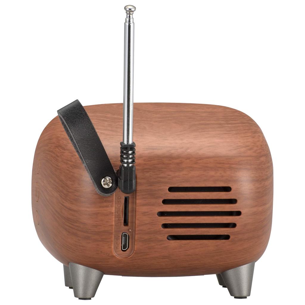 OHM AudioComm Bluetooth Wireless Speaker, Retro Woodgrain Brown, ASP-W900Z-WK (Product Code: 03-0397)