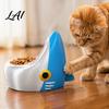 Cute Shark Shaped Feeder Pet Bowl 3D Printed Cat with Detachable Bite-resistant Non-toxic Material Inner Anti-slip Base Fun Food Dish for Dogs Cats