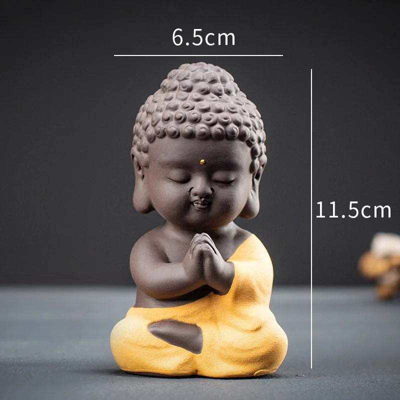 Фигурка Будды Шакьямуни из керамики ручной работы, Дзен украшение для чайного столика и домашнего декора, Декор для автомобиля, Сидящая статуя, Вдохновленный Дзен подарок