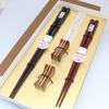 Edo Karaki Kezuri Ebony Rosewood Chopstick Dishwasher Presentation Gift Set Chopsticks, (Large), (Medium), Couple's Chopsticks, Rest, Safe, Box,