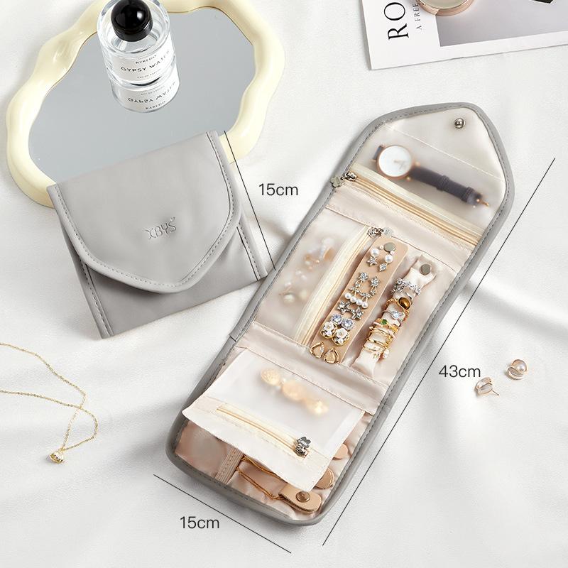 Популярный Складной Рулон для Ювелирных Изделий Дорожный Органайзер Портативный для Путешествий Серьги Кольца Бриллиантовые Ожерелья Броши Сумка для Хранения