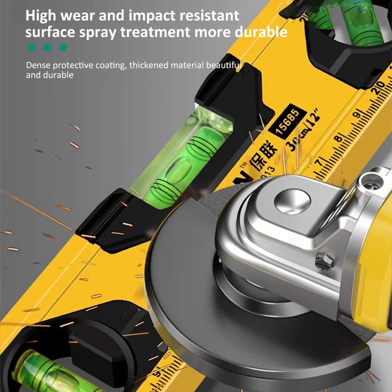 Уровень спиртовой уровень из алюминиевого сплава магнитный уровень линейка 180/90/45-градусные пузырьки измерительный нивелир инструмент с амортизирующими колпачками