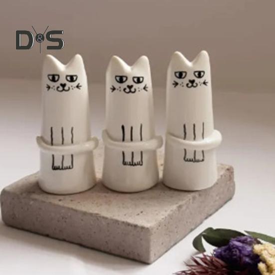 Ваза для цветов с котом 1,18 "*2,83" Мини-вазы из смолы Милый кот Вазы ручной работы Ручная цветочная композиция Украшение рабочего стола для свадьбы, подарка на день рождения