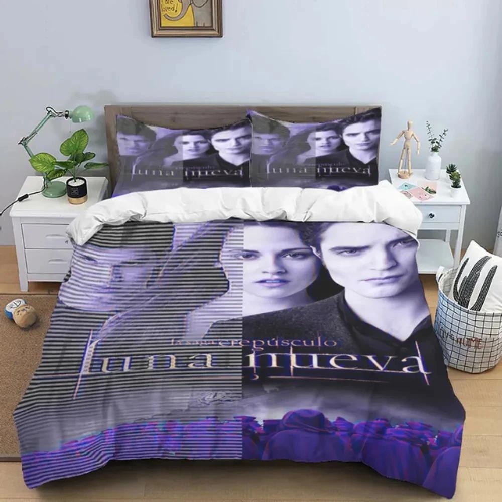 Комплект пододеяльника и наволочек «Сумерки», фильмы о вампирах, одинарный, кинг-сайз, полный, модный 3D комплект постельного белья для взрослых, постельное белье