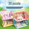 3D стерео-пазл-модель дома - Бумажный DIY-конструктор, развивающая игрушка для творческих детей от 3 до 6 лет