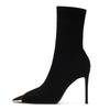 Fashion Hot Sale Elegant Sexy Sock Boots Women's Knitting Stretch High Heel Ankle Boots Fashion Spring Autumn Shoes