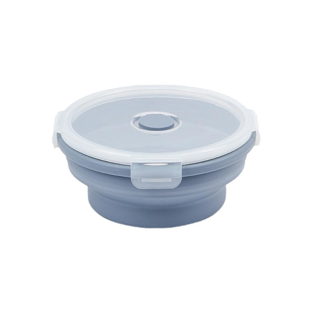 with Lids Portable Food Container Solid Colors Silicone Collapsible Bowl  Outdoor