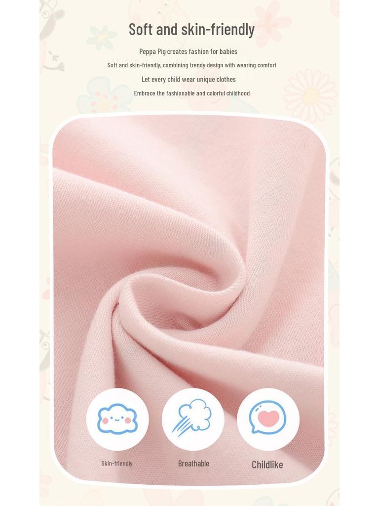 Футболка с длинным рукавом для девочек Peppa Pig - Стильный принцессный дизайн для весны/осени