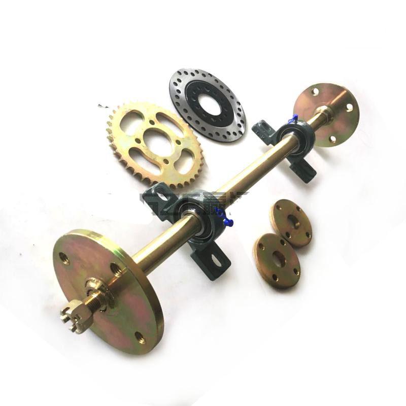 KARTING GO KART UTV Buggy Wheel Rim 10CM Hole Distance Flange 65CM Rear Axle With Sprocket Disc Rotor