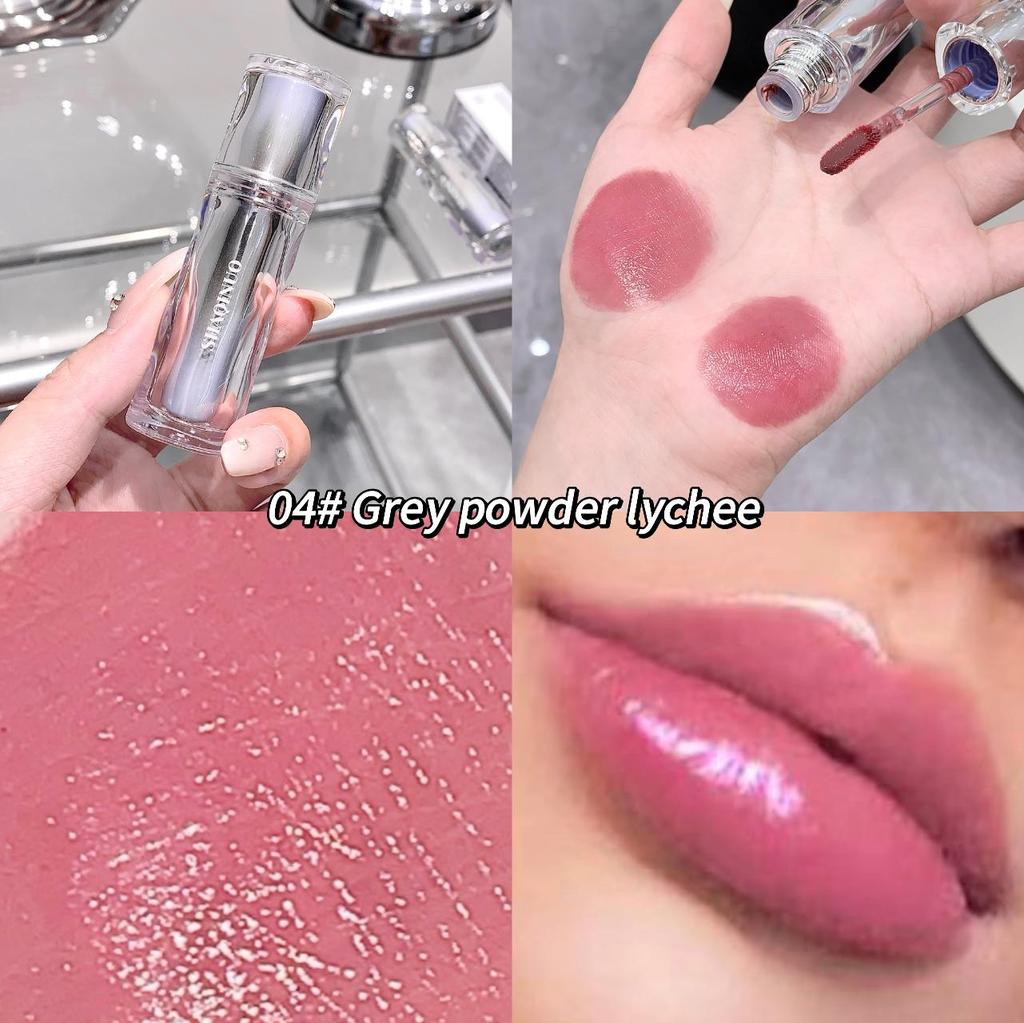 SHAQINUO Mirror Lip Glaze Juicy Clear & Natural Makeup Lip Tint Lip Gloss Long-lasting Moisturizing Glaze