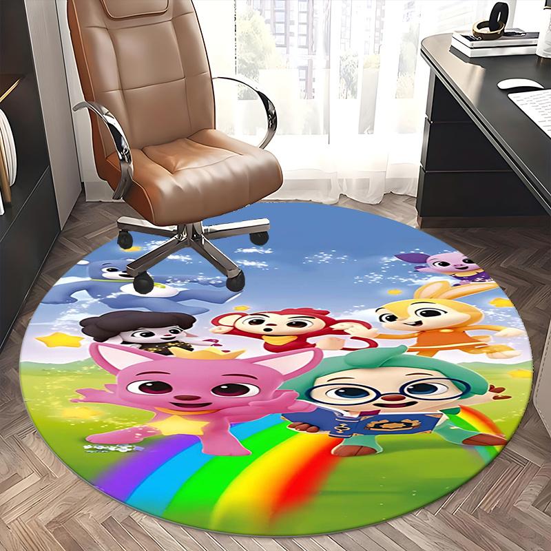 Pororo Chair mat Round Rug Office carpet, Non slip, Suitable for Living Rooms, Bedrooms Decor 1205512a
