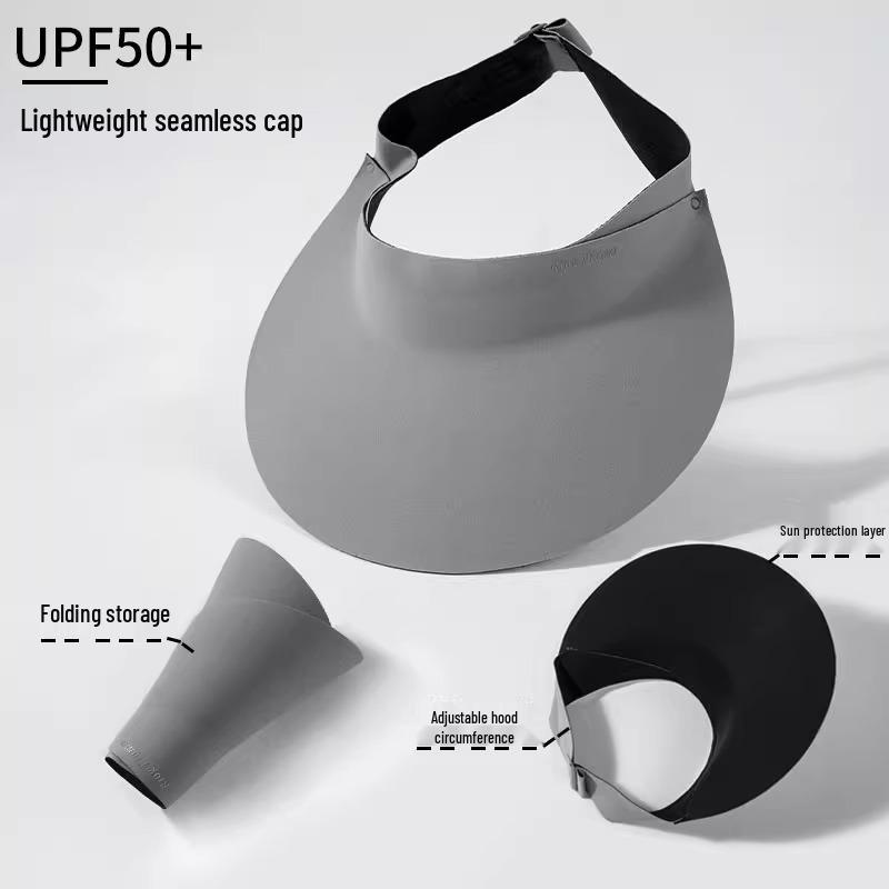 Женская безверхая бесшовная шляпа-козырек с защитой от УФ-лучей и солнцезащитной маской - новый стиль 2025