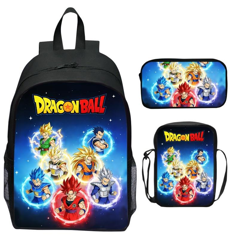 Набор из 3-х рюкзаков с принтом Dragon Ball, Мультяшный школьный рюкзак для детей, Легкий эргономичный рюкзак большой вместимости для детей