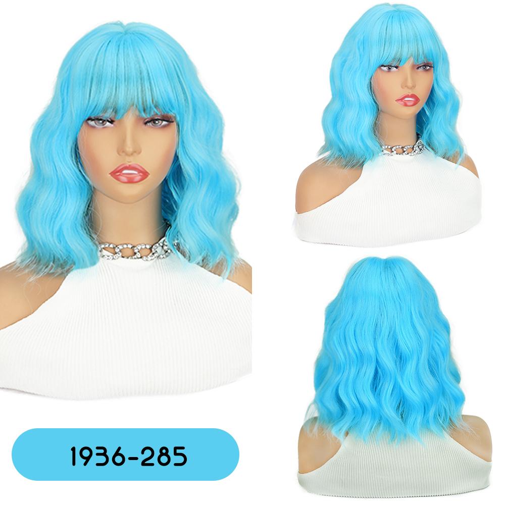 XINRAN Синтетический парик длиной до плеч с челкой, короткий волнистый кудрявый термостойкий парик из волокна для женщин, повседневное использование на вечеринках