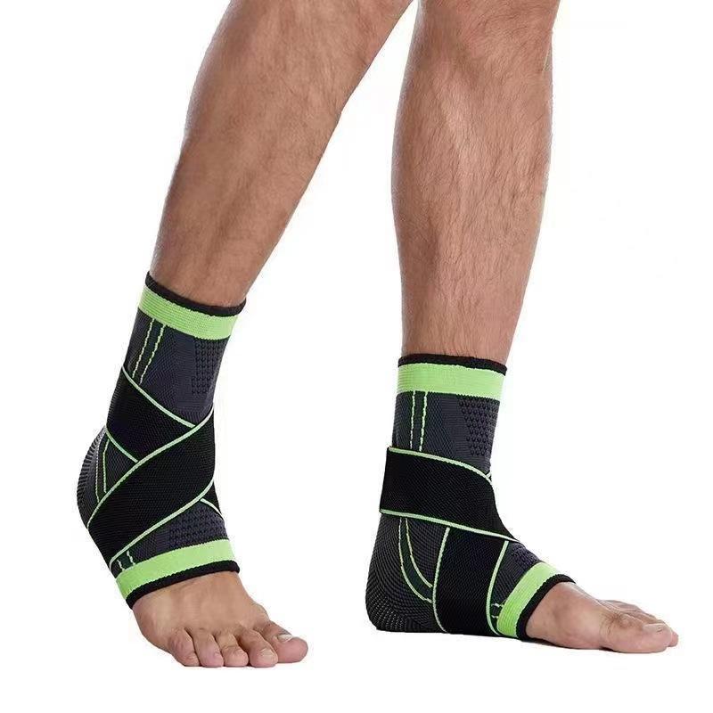 Flexible Basketball Ankle Support Sleeves Knitted Elastic Compression ankle braces with Bandage for Protection