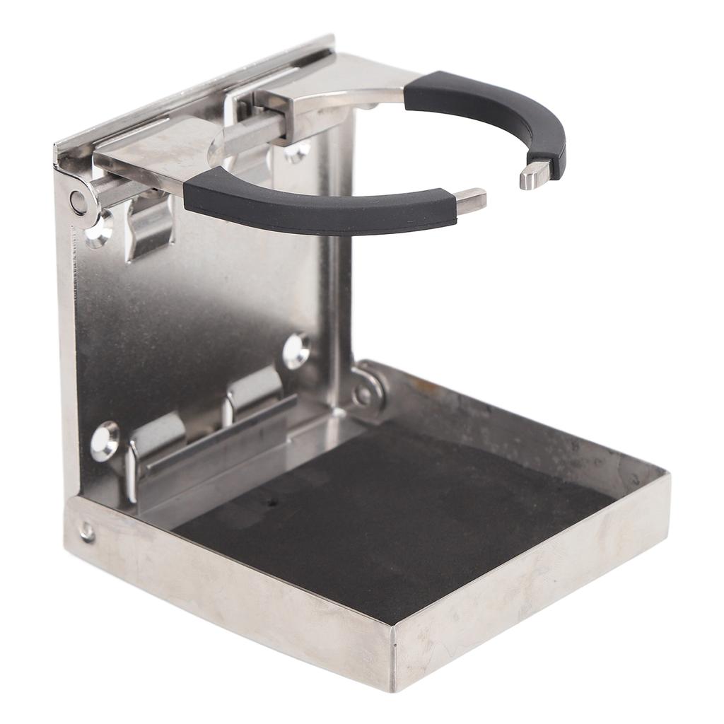 Fold Up Cup Holder Adjustable 53‑80mm Marine Stainless Steel Drink Holder for Boat Truck