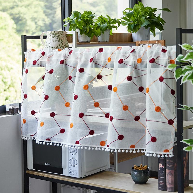 Двухслойная высококачественная вышитая кухонная штора-блэкаут для кафе